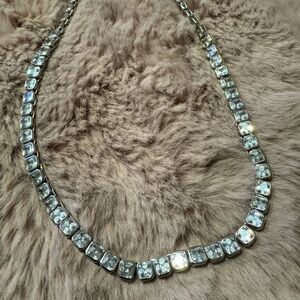 Melinda Maria Tennis Elegant Silver Necklace with Crystal Accents
